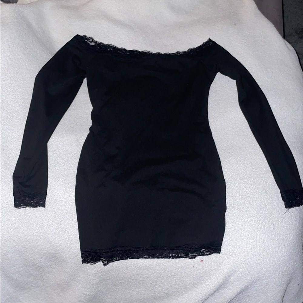 Elegant Black Off-Shoulder Dress NWOT